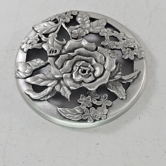 Vintage Seagull Pewter Roses Flowers Potpourri Holder LID ONLY 1988 Canada - Picture 6 of 6